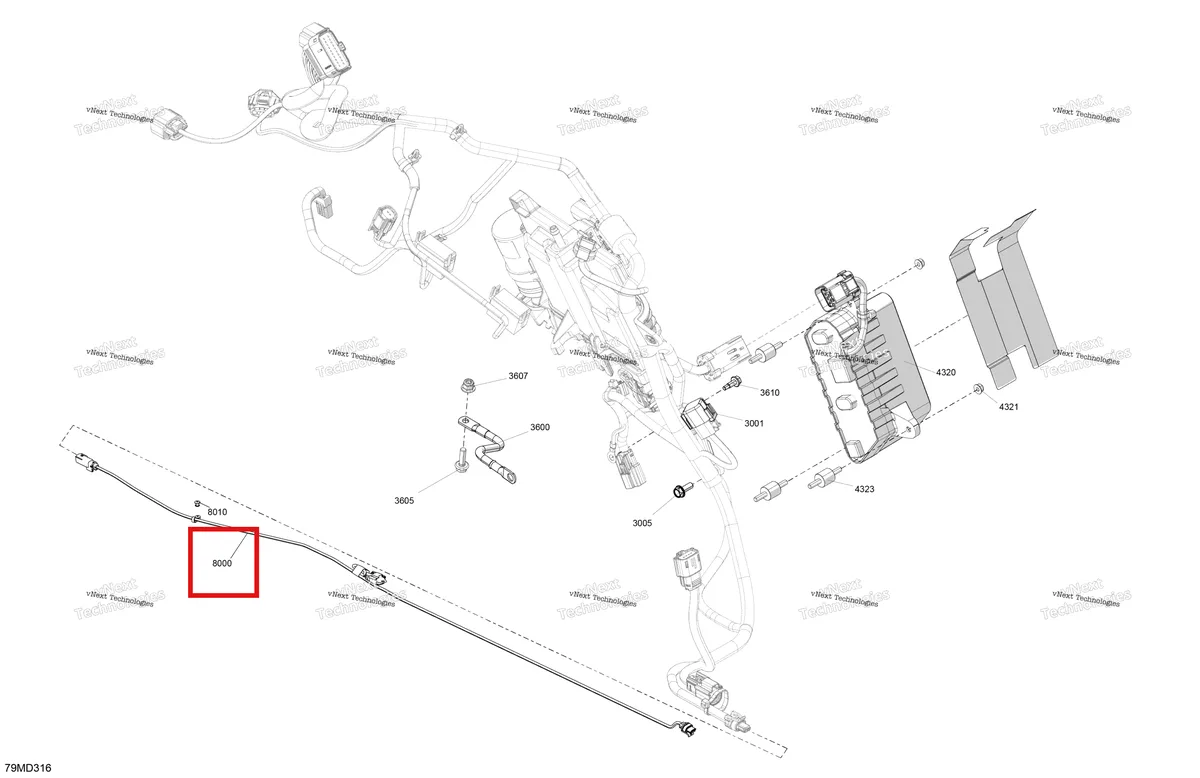 Деталь 515179291 на схеме узла 2024 Ski-Doo BACKCOUNTRY 850 E-TEC - X-RS - UZRJ - Neo Mint - 154X16X2.0P Track Electric - Lower Section