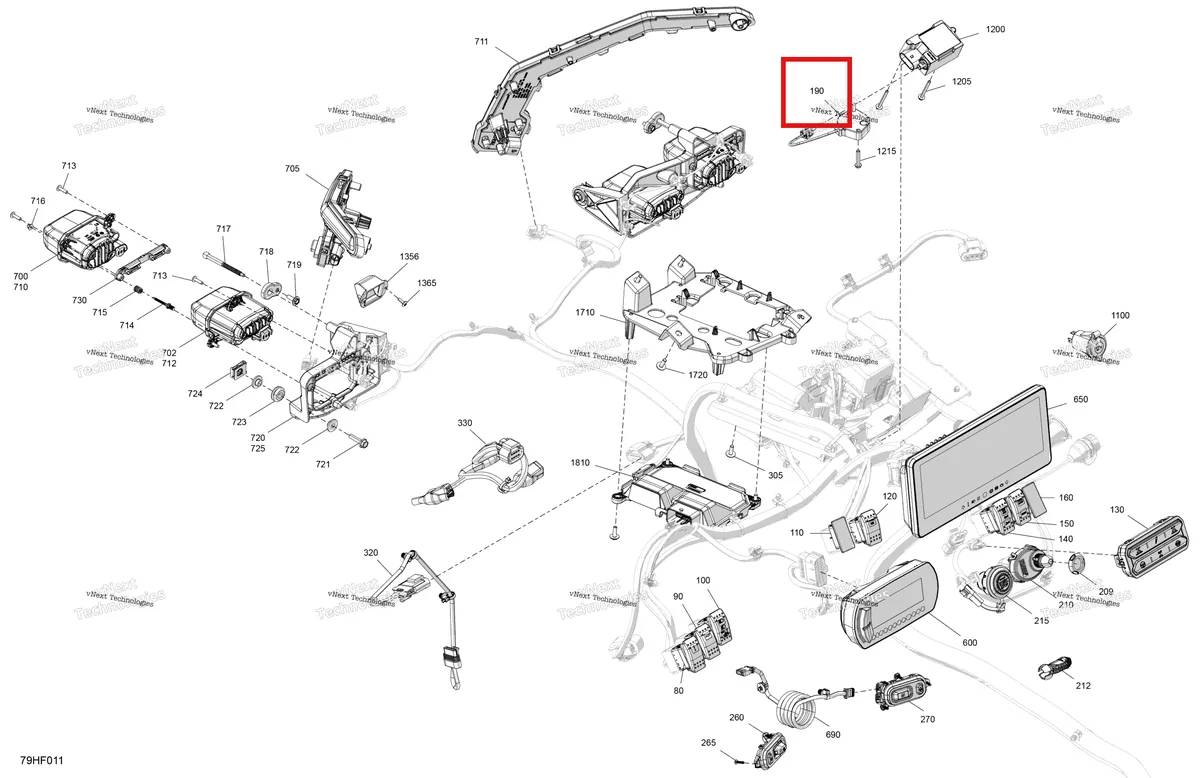 Деталь 515179821 (Radio Frequency Antenna Can-Am Maverick Turbo RR XRS (2026) (515179821)) на схеме узла 2026 Can-Am Maverick Max - TURBO - X - 8HTG - Granite Grey - 64