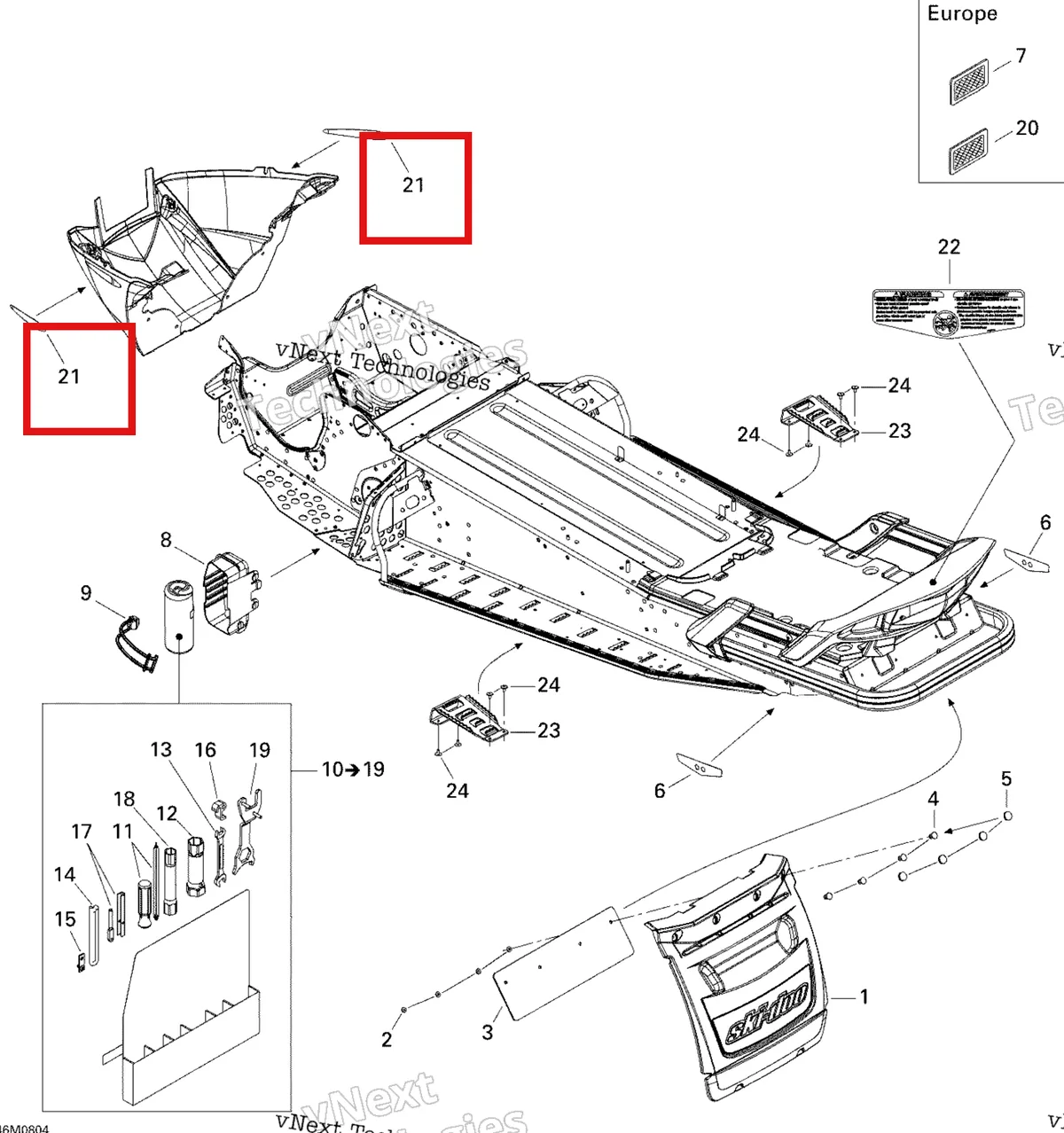 Деталь 516001336 на схеме узла 2009 Ski-Doo GTX Fan Utilities