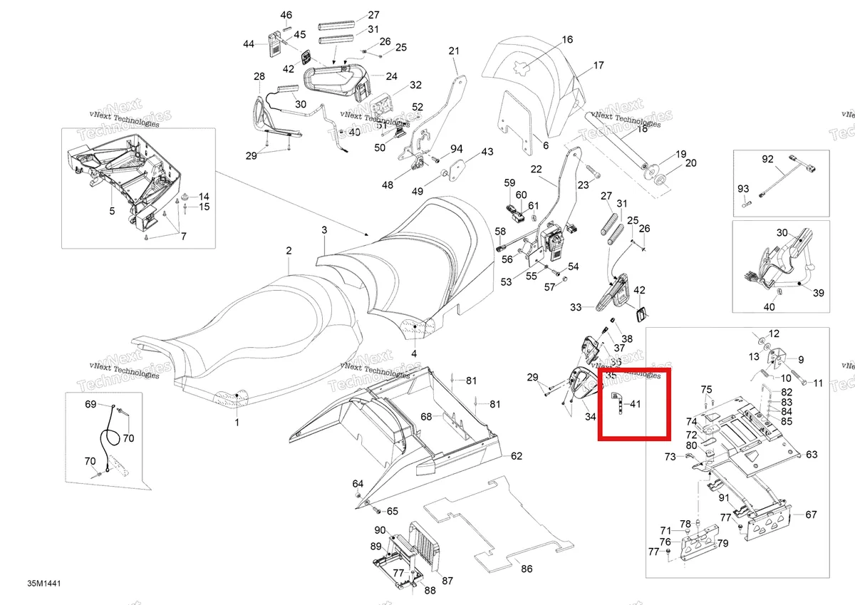 Деталь 516002835 (Наклейка) на схеме узла 2014 Ski-Doo EXPEDITION LE 1200 XU Seat