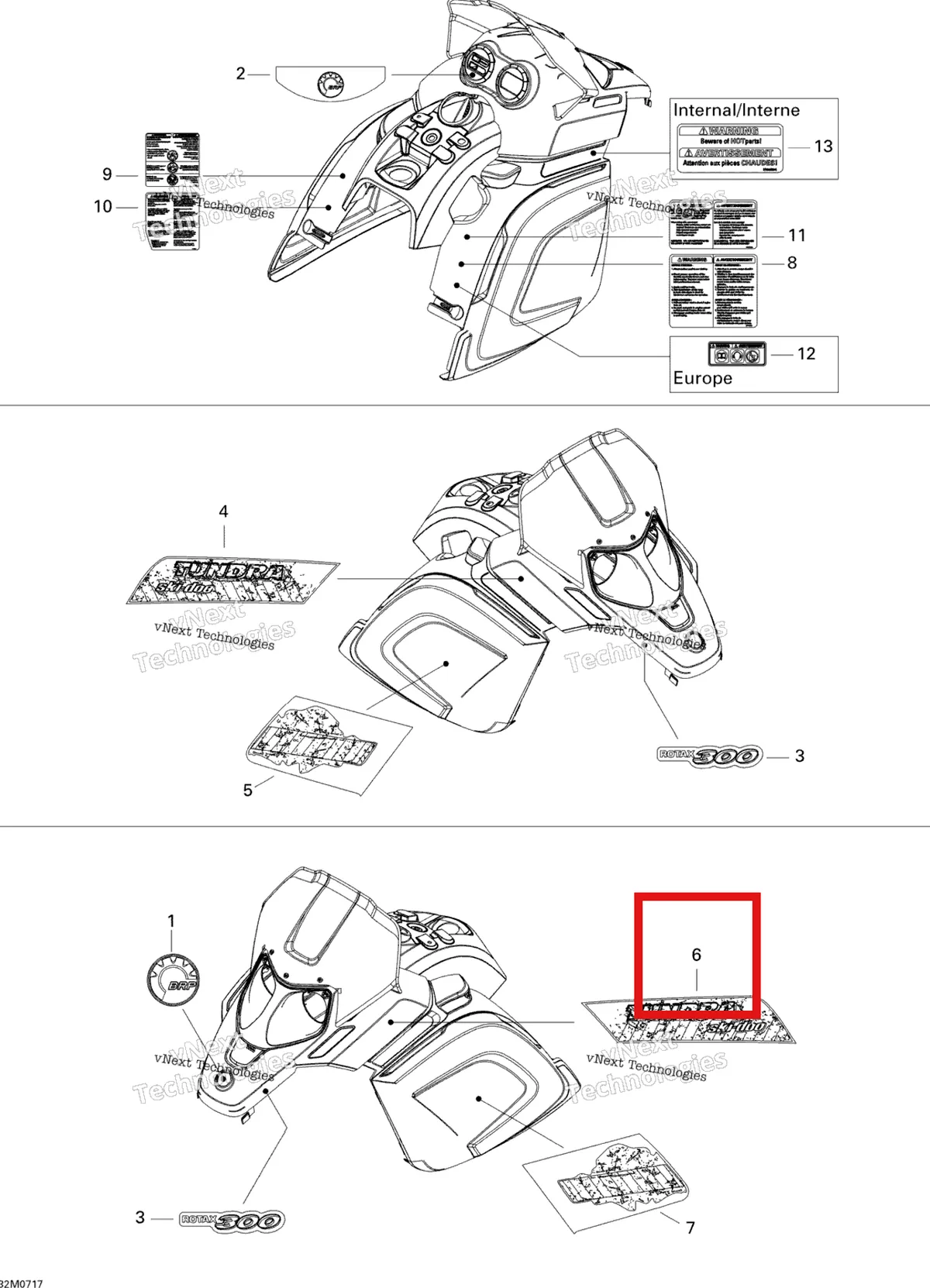 Деталь 516002902 на схеме узла 2007 Ski-Doo Skandic Tundra 300F Decals