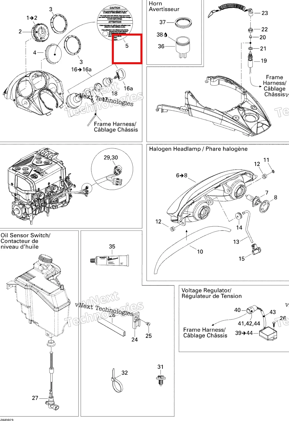 Деталь 516003040 на схеме узла 2009 Ski-Doo Summit Fan Electrical Accessories
