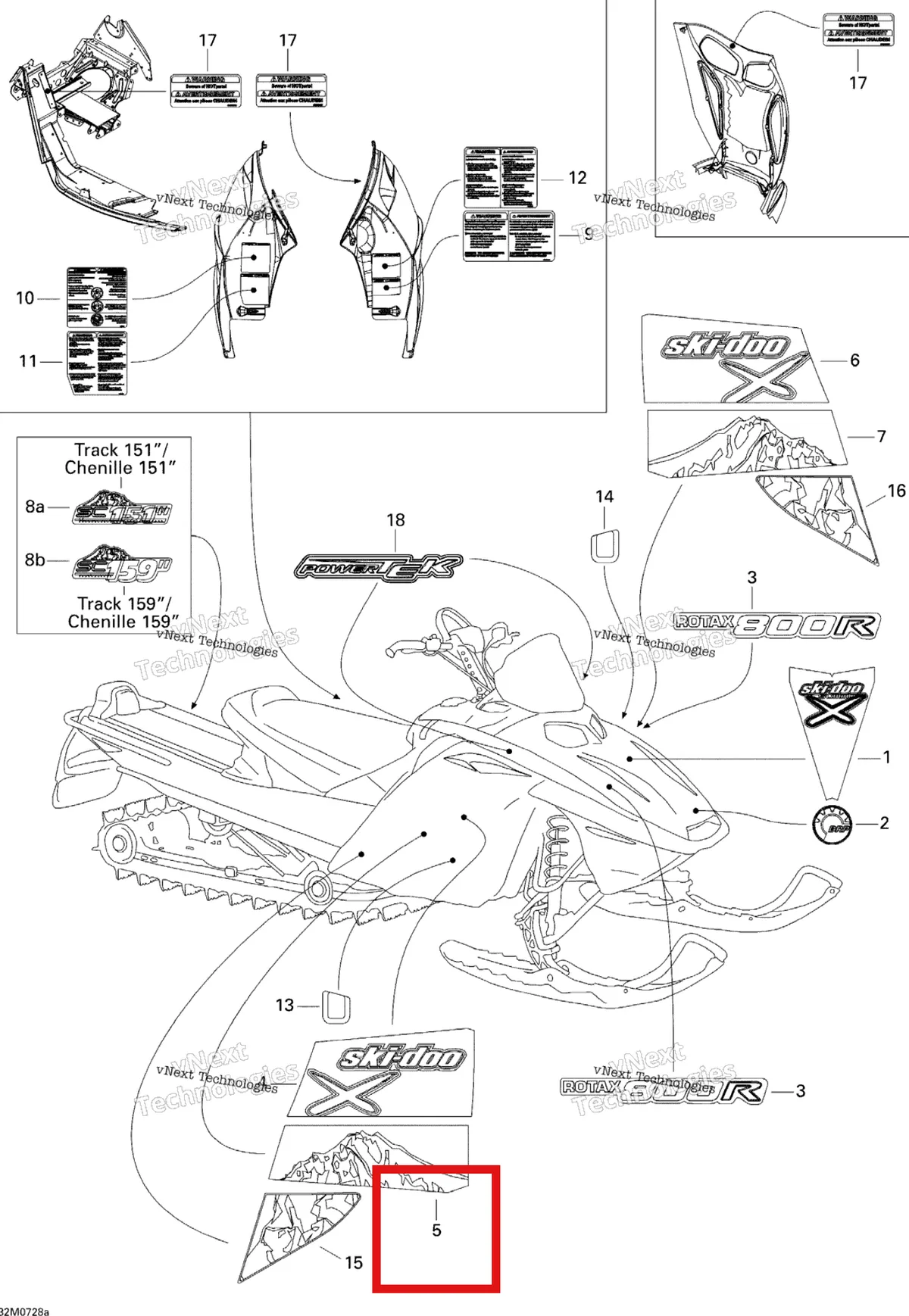 Деталь 516003115 на схеме узла 2007 Ski-Doo Summit X Decals X