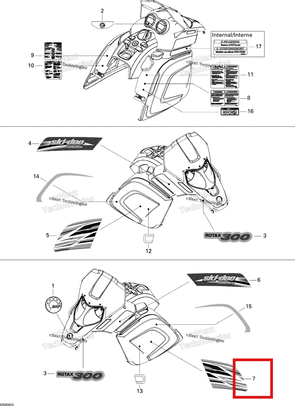 Деталь 516003398 на схеме узла 2009 Ski-Doo Skandic Tundra Decals
