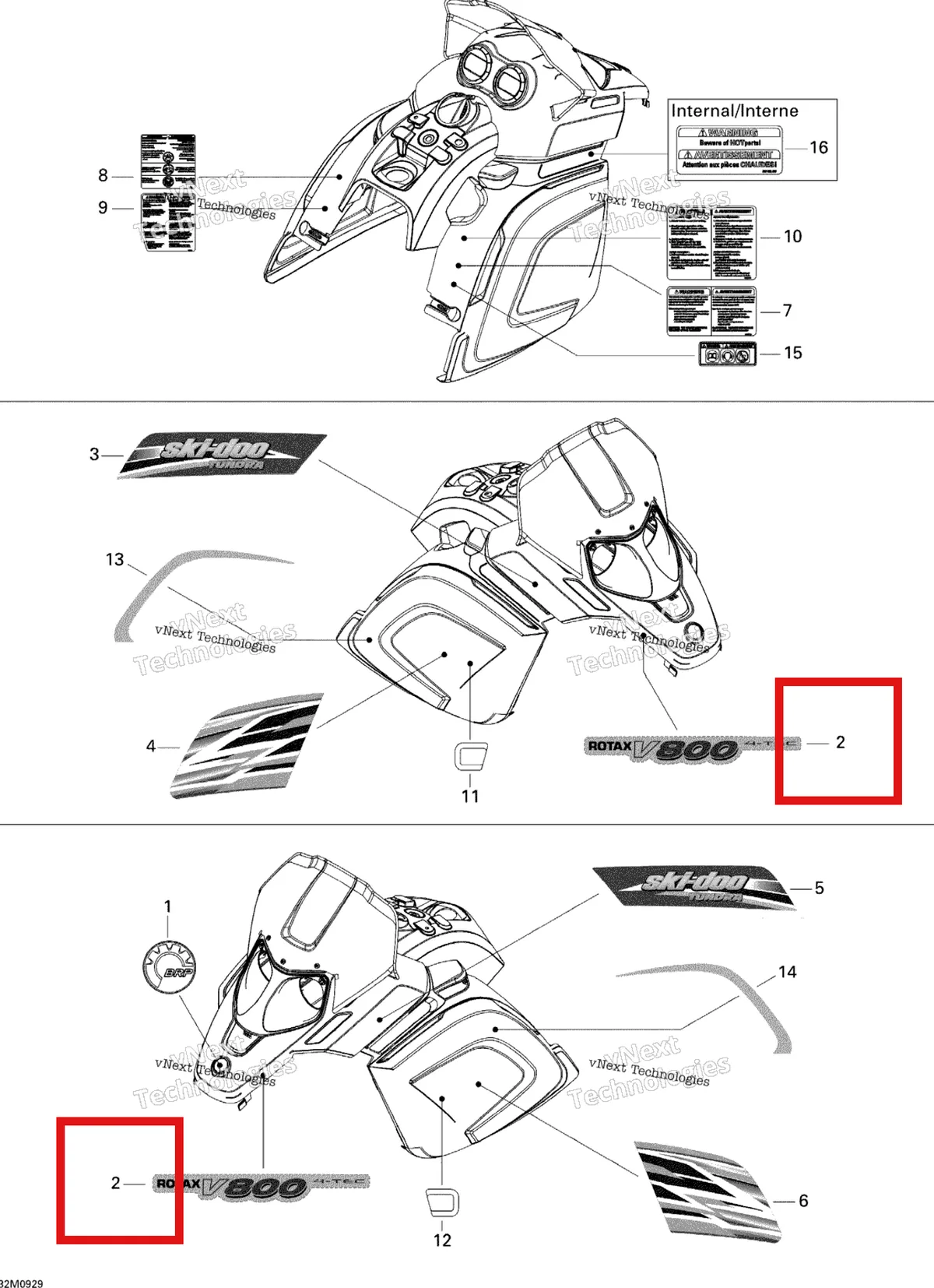 Деталь 516003406 на схеме узла 2009 Ski-Doo Skandic Tundra LT V800 4-TEC Decals