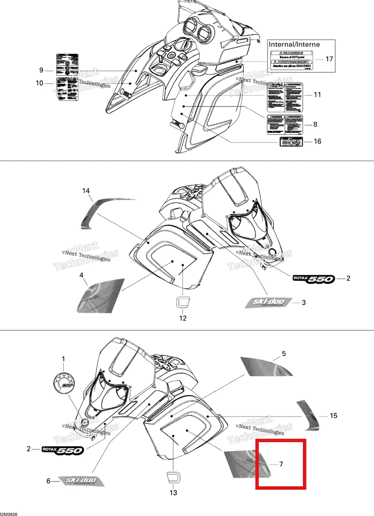 Деталь 516003422 на схеме узла 2009 Ski-Doo Freestyle Back Country Decals