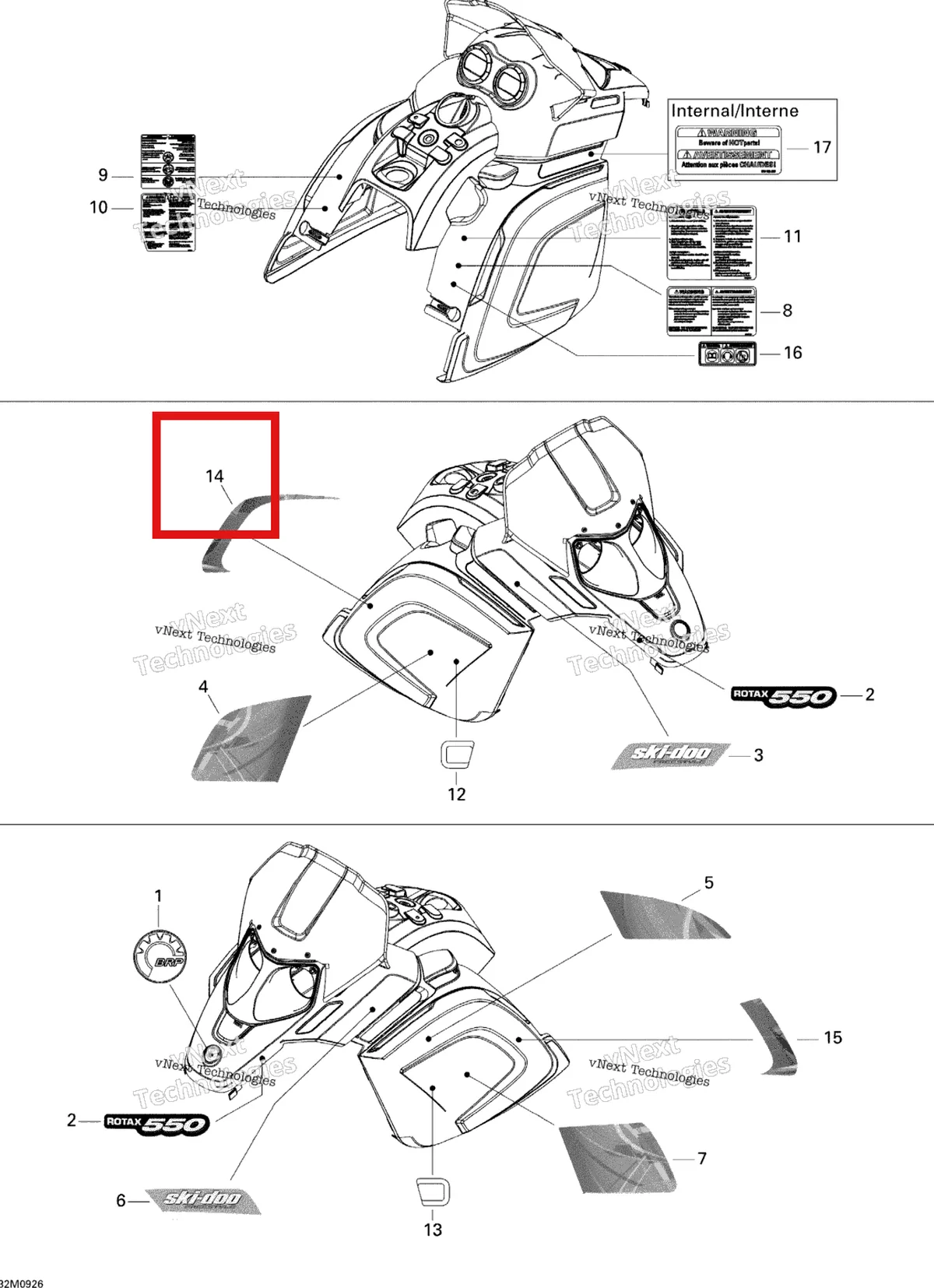 Деталь 516003426 на схеме узла 2009 Ski-Doo Freestyle Back Country Decals