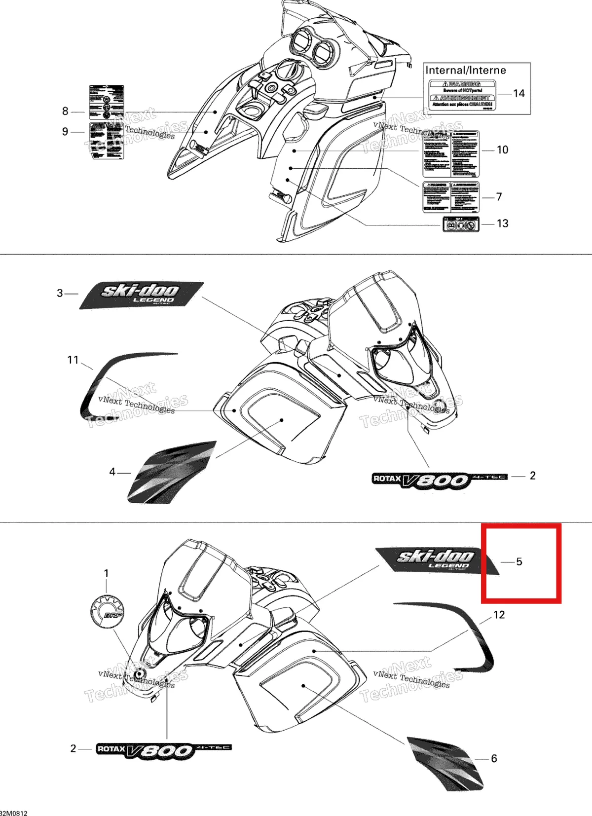 Деталь 516003434 на схеме узла 2009 Ski-Doo Legend Touring Decals
