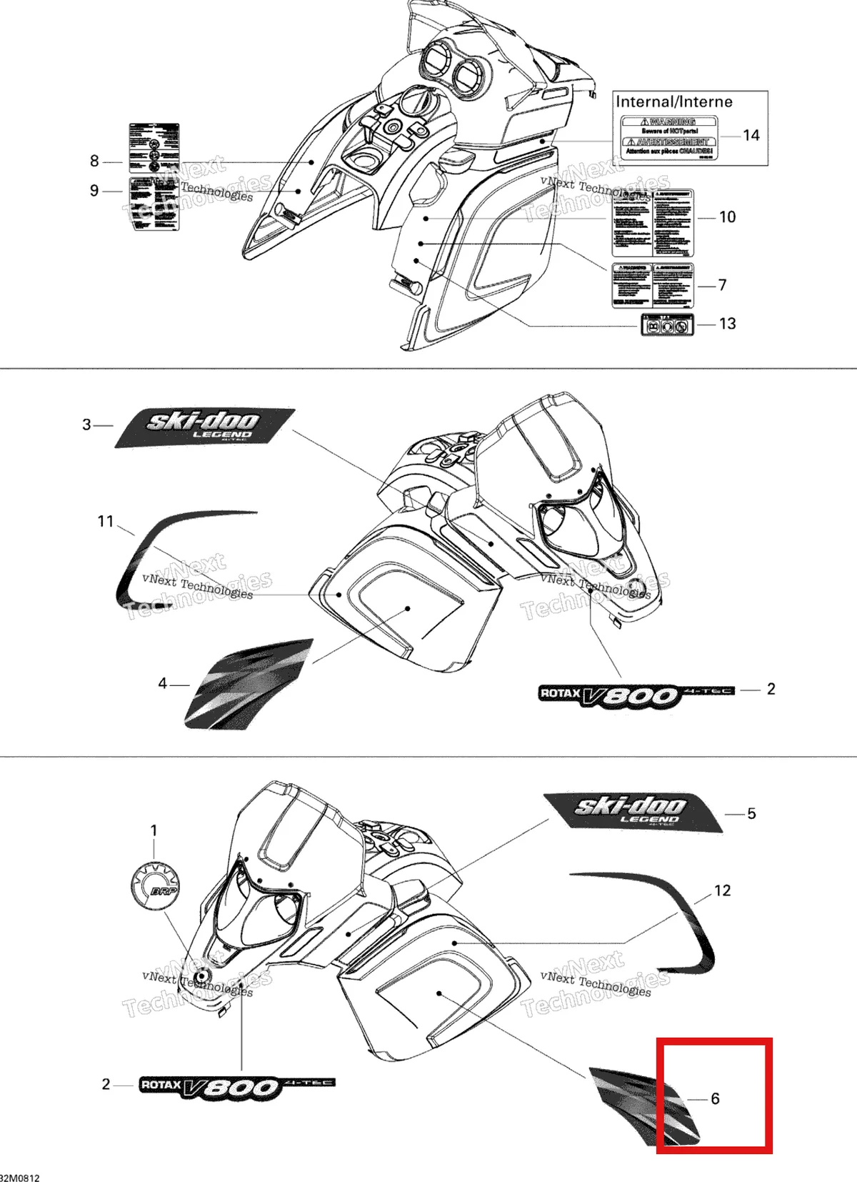 Деталь 516003436 на схеме узла 2009 Ski-Doo Legend Touring Decals