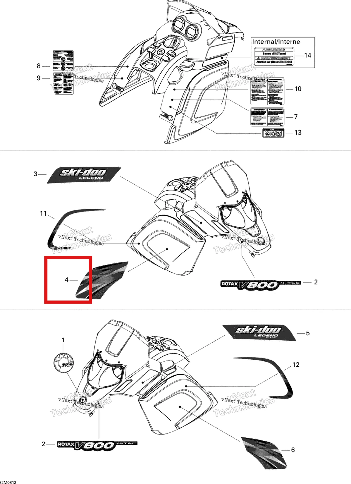 Деталь 516003437 на схеме узла 2009 Ski-Doo Legend Touring Decals