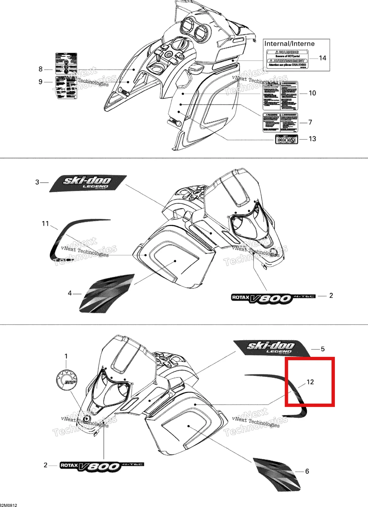 Деталь 516003438 на схеме узла 2009 Ski-Doo Legend Touring Decals
