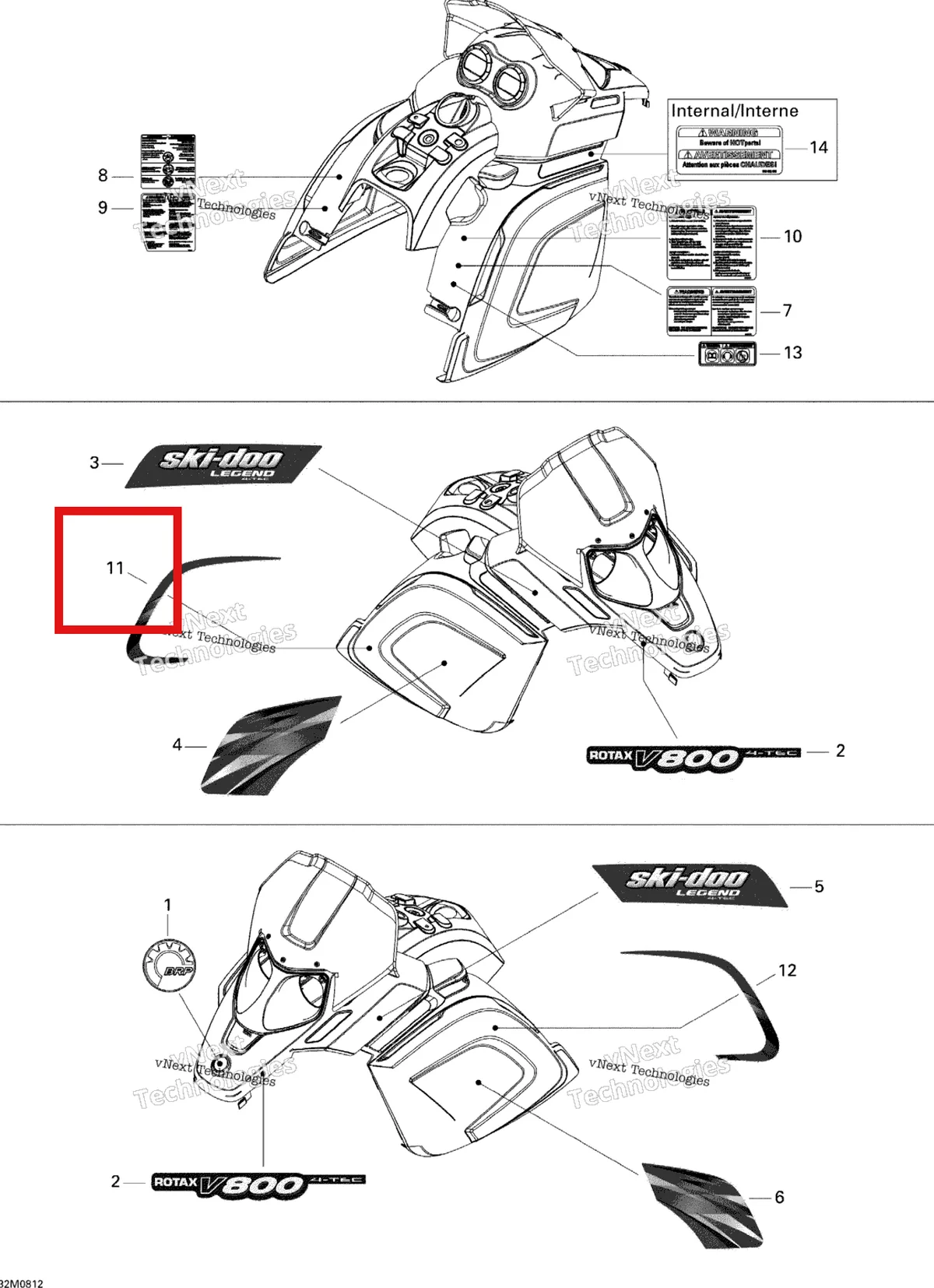 Деталь 516003439 на схеме узла 2009 Ski-Doo Legend Touring Decals