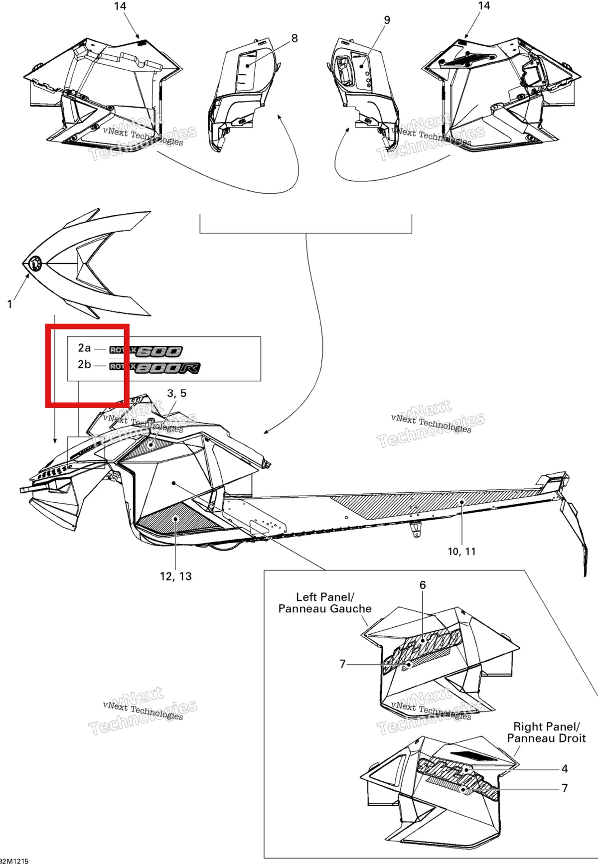 Деталь 516003440 на схеме узла 2012 Ski-Doo Summit SPORT 800R P-TEK Decals 800Rptek