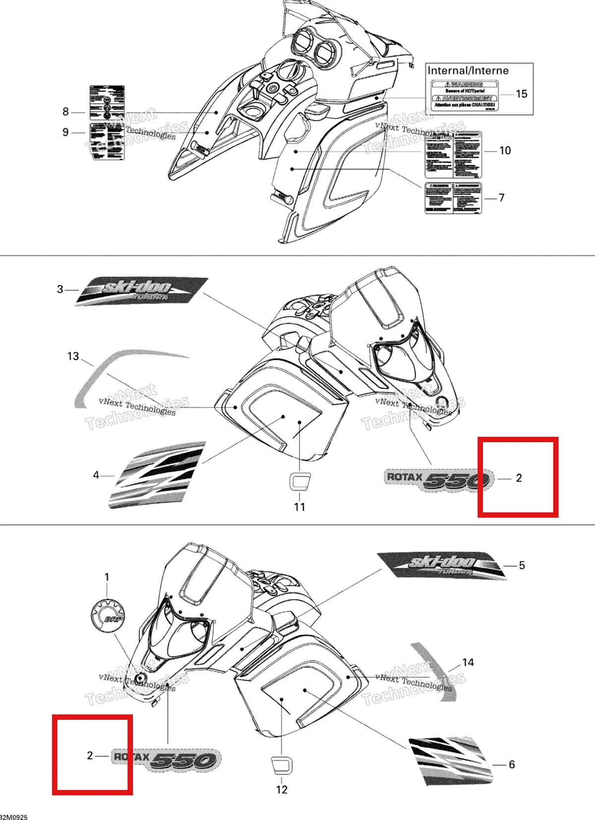 Деталь 516003509 на схеме узла 2009 Ski-Doo Skandic Tundra LT 550F Decals