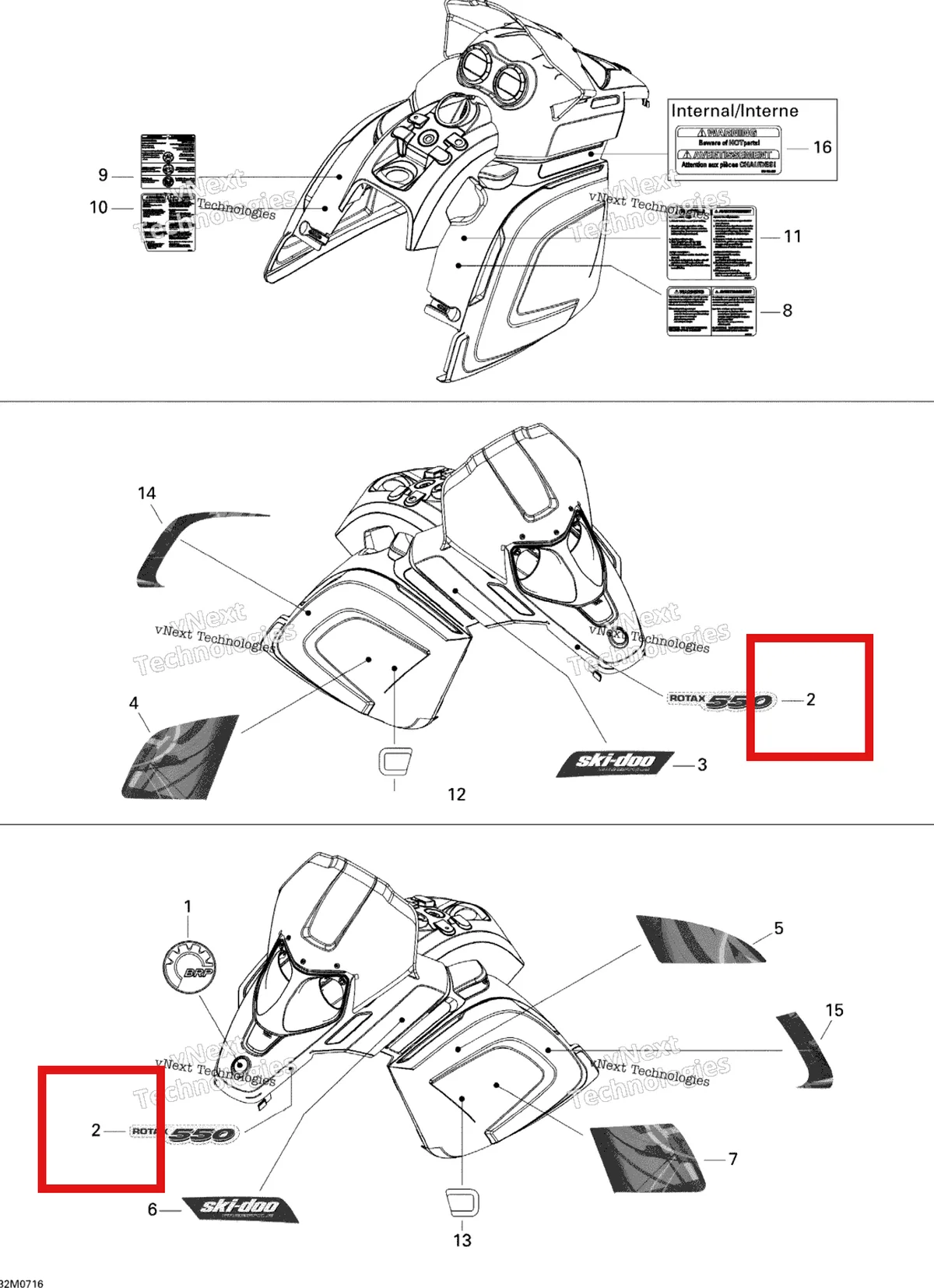 Деталь 516003542 на схеме узла 2008 Ski-Doo Freestyle PARK 550F Decals