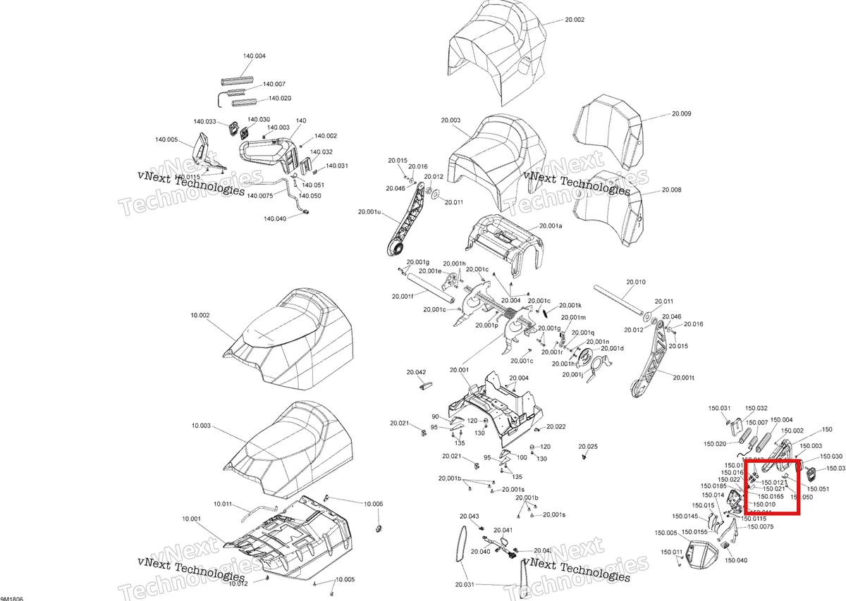 Деталь 516003612 на схеме узла 2018 Ski-Doo GRAND TOURING 600HO E-TEC Seat Grand Touring Le