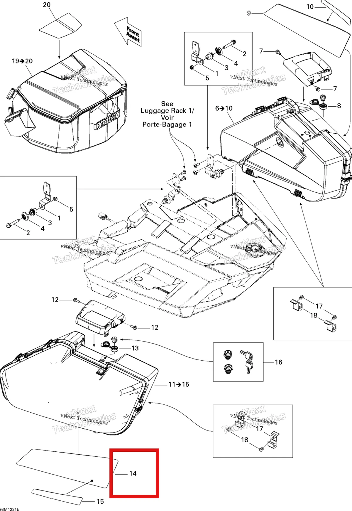 Деталь 516003765 на схеме узла 2012 Ski-Doo Grand Touring LE & SE 1200 XR Luggage Rack 2_Se North America