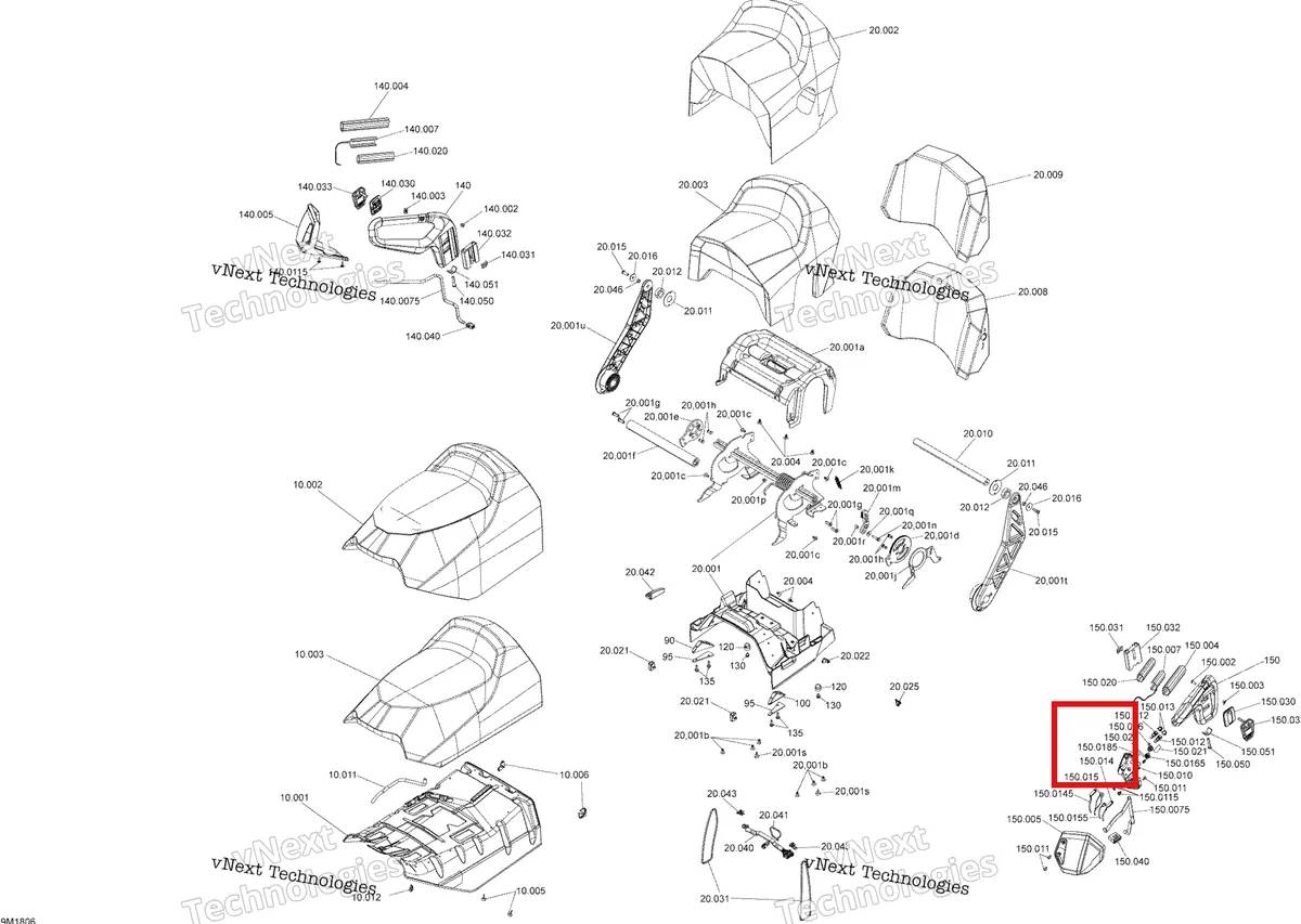 Деталь 516003809 на схеме узла 2018 Ski-Doo GRAND TOURING 900 AC Seat Grand Touring Se