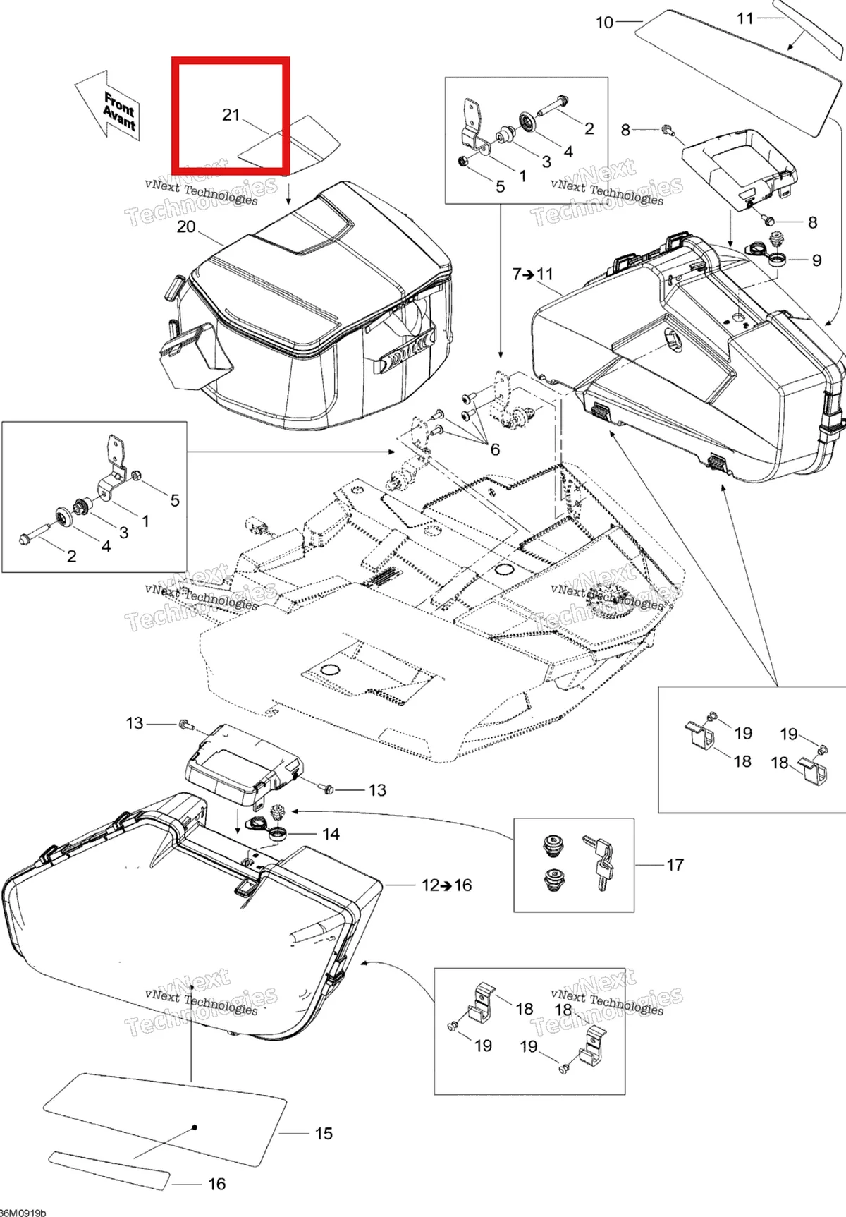 Деталь 516003817 на схеме узла 2010 Ski-Doo Grand-Touring SE 1200 Luggage Rack Se