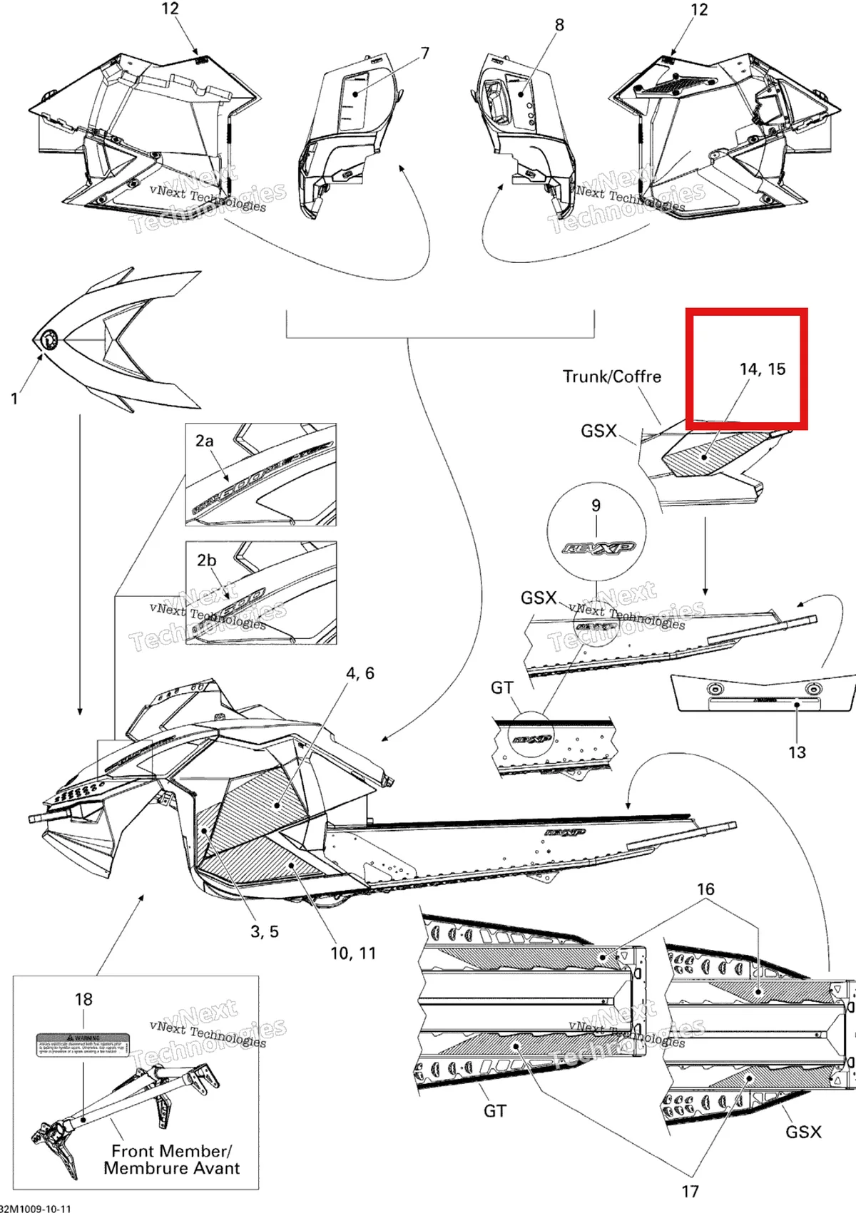 Деталь 516004030 на схеме узла 2010 Ski-Doo GSX Sport 600 Decals