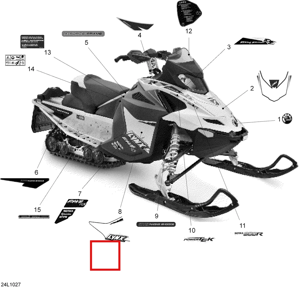 Деталь 516004171 (Деталь L.h. Bottom Pan Decal Lower) на схеме узла 09- Decals