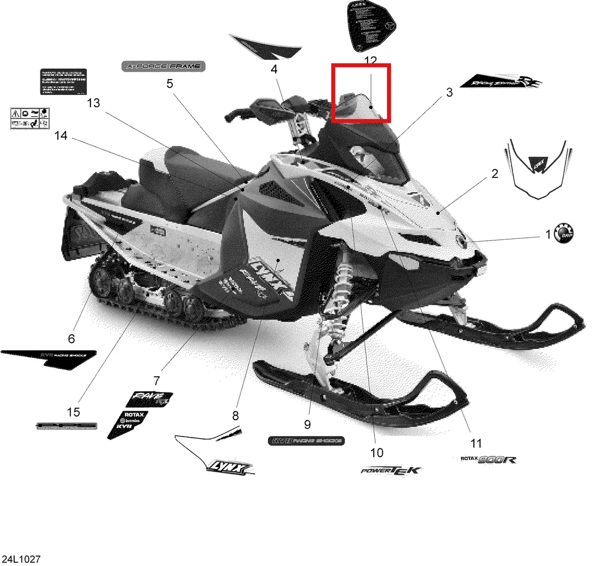 Деталь 516004187 (Деталь Decal, Consol Right, Re-xc) на схеме узла 09- Decals