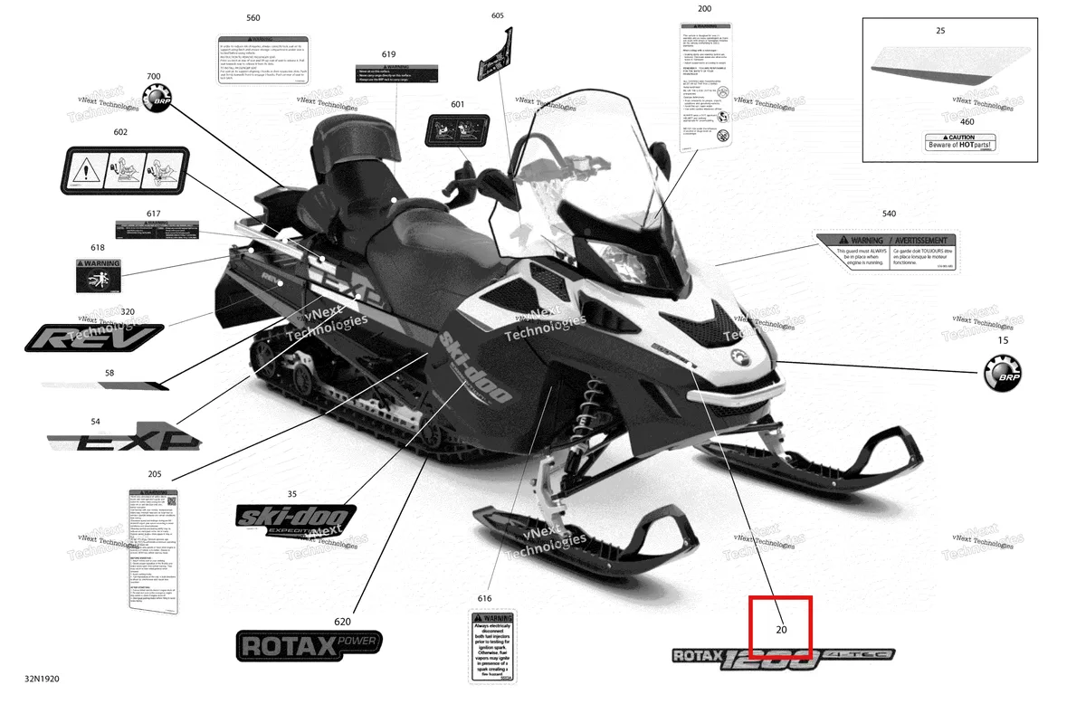 Деталь 516004226 на схеме узла 2019 Ski-Doo EXPEDITION LE-SE 1200 4-TEC Decals - Le