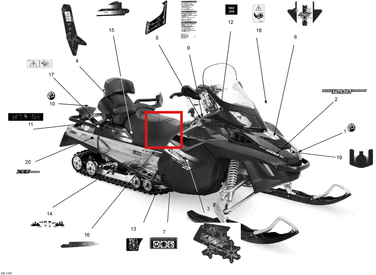 Деталь 516004263 (Деталь Decal, Backrest Arm, R.h.) на схеме узла 09- Decals