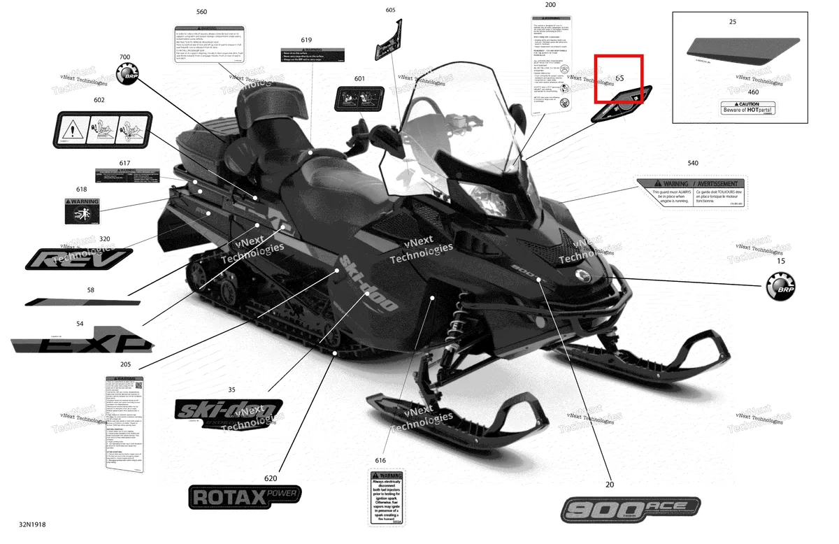 Деталь 516004309 на схеме узла 2019 Ski-Doo EXPEDITION LE-SE-SWT 900 ACE Decals - Se