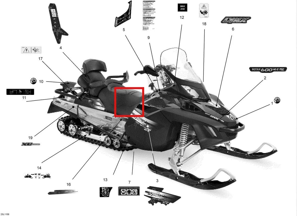 Деталь 516004311 (Деталь Decal, Backrest Arm, L.h.) на схеме узла 09- Decals