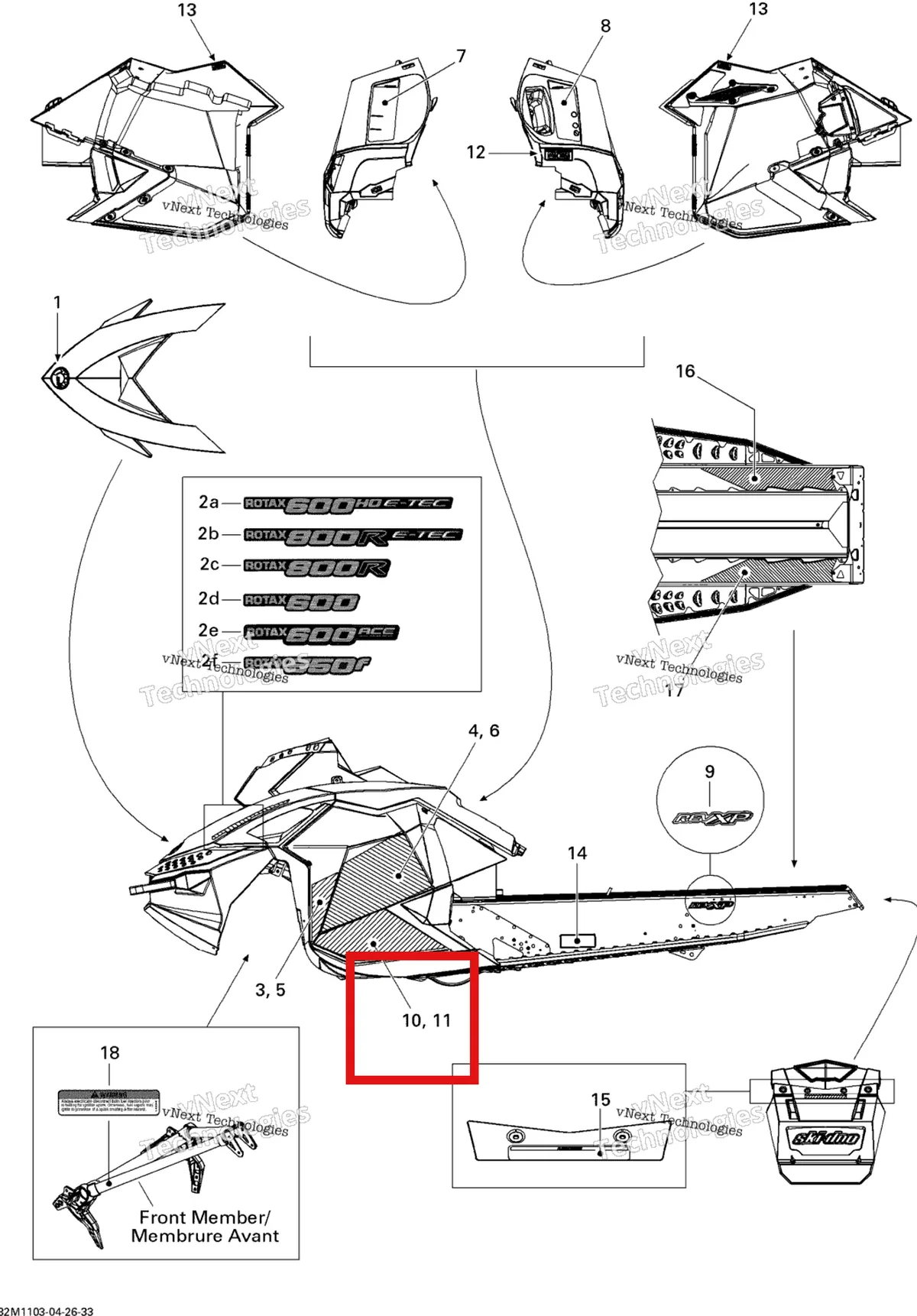 Деталь 516004316 на схеме узла 2011 Ski-Doo MXZ TNT 600ACE Decals