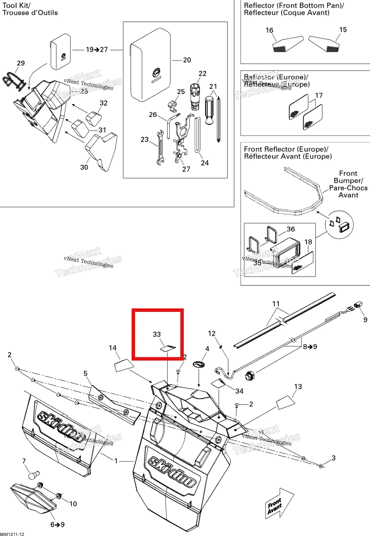 Деталь 516004550 на схеме узла 2012 Ski-Doo Freeride 137 & 146 & 154 800RETEC XP Utilities