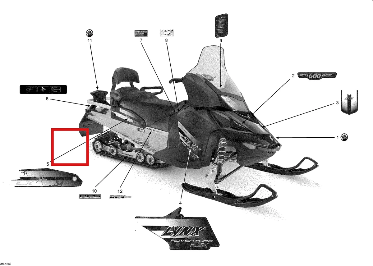 Схема применяемости: Наклейки, Lynx 49 Ranger 2 Stroke 516004757
