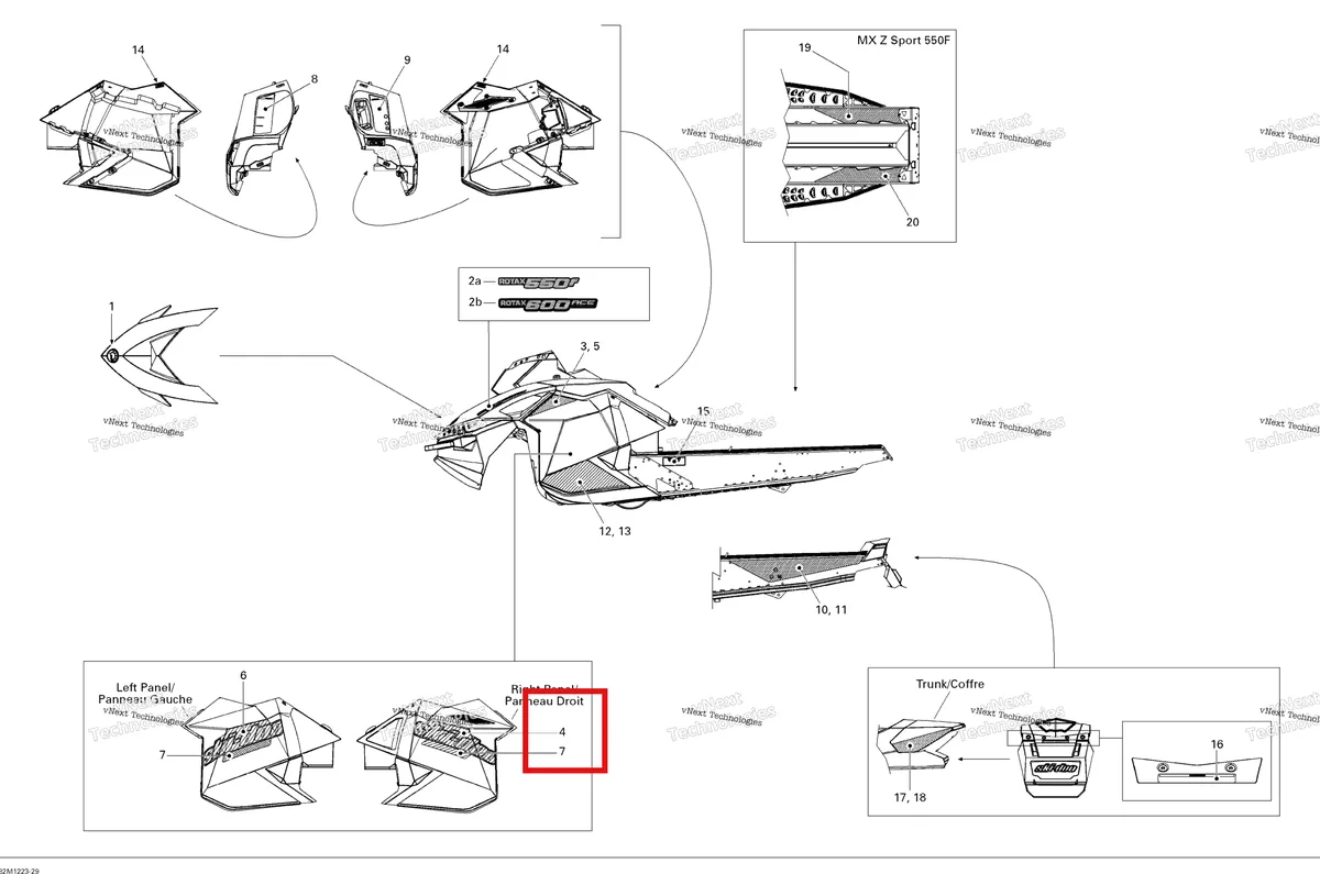 Деталь 516004762 на схеме узла 2012 Ski-Doo MXZ Sport 600ACE LFF Decals