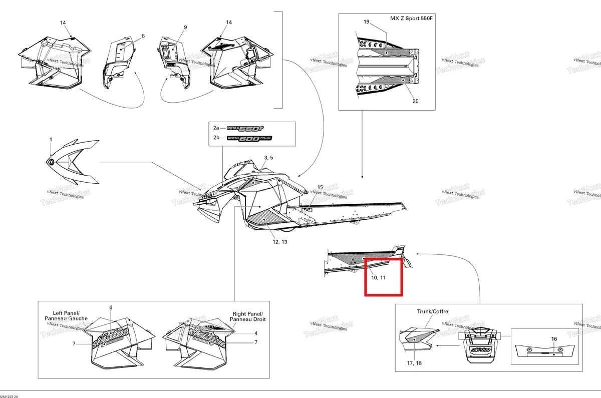 Деталь 516004768 на схеме узла 2012 Ski-Doo MXZ Sport 600ACE LFF Decals