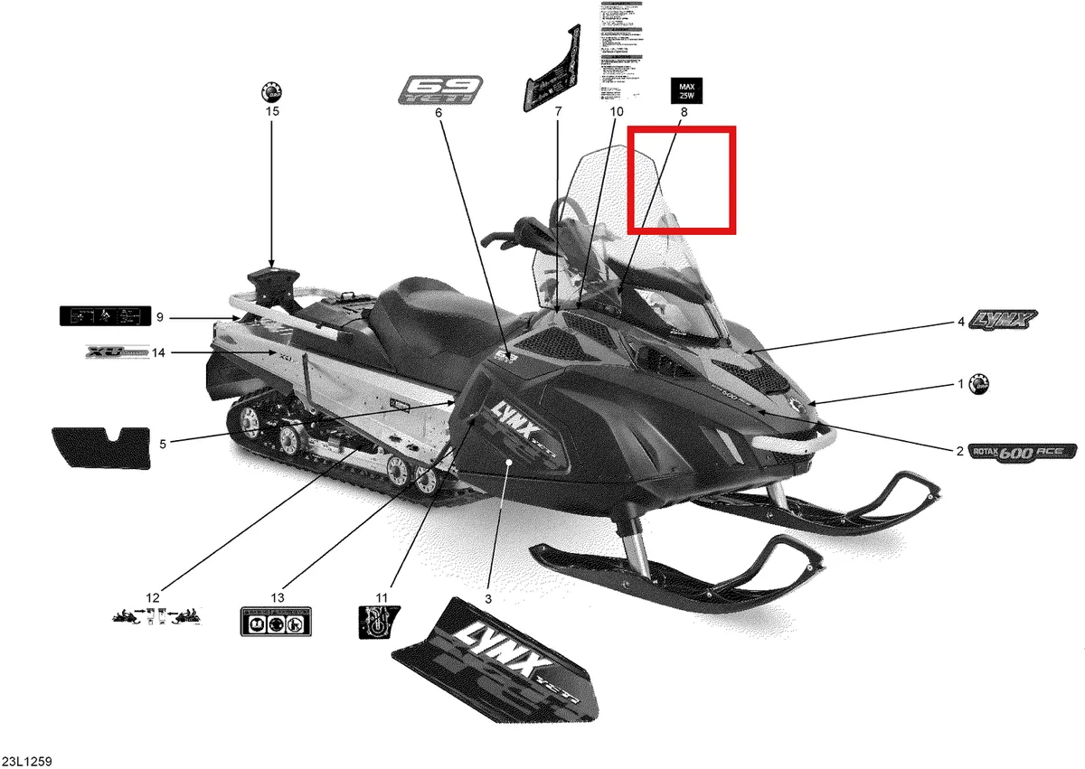 Схема применяемости: Наклейки, Lynx 69 Yeti 600 Ace 516004956