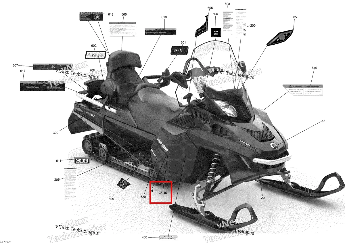Деталь 516005038 на схеме узла 2018 Ski-Doo EXPEDITION LE/SE 900 ACE Decals Expedition - Le, Se - 900 Ace
