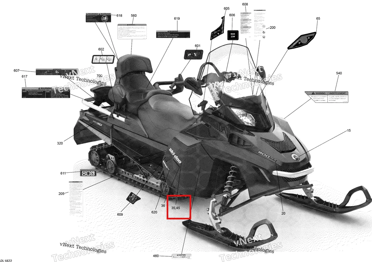 Деталь 516005039 на схеме узла 2018 Ski-Doo EXPEDITION LE/SE 900 ACE Decals Expedition - Le, Se - 900 Ace