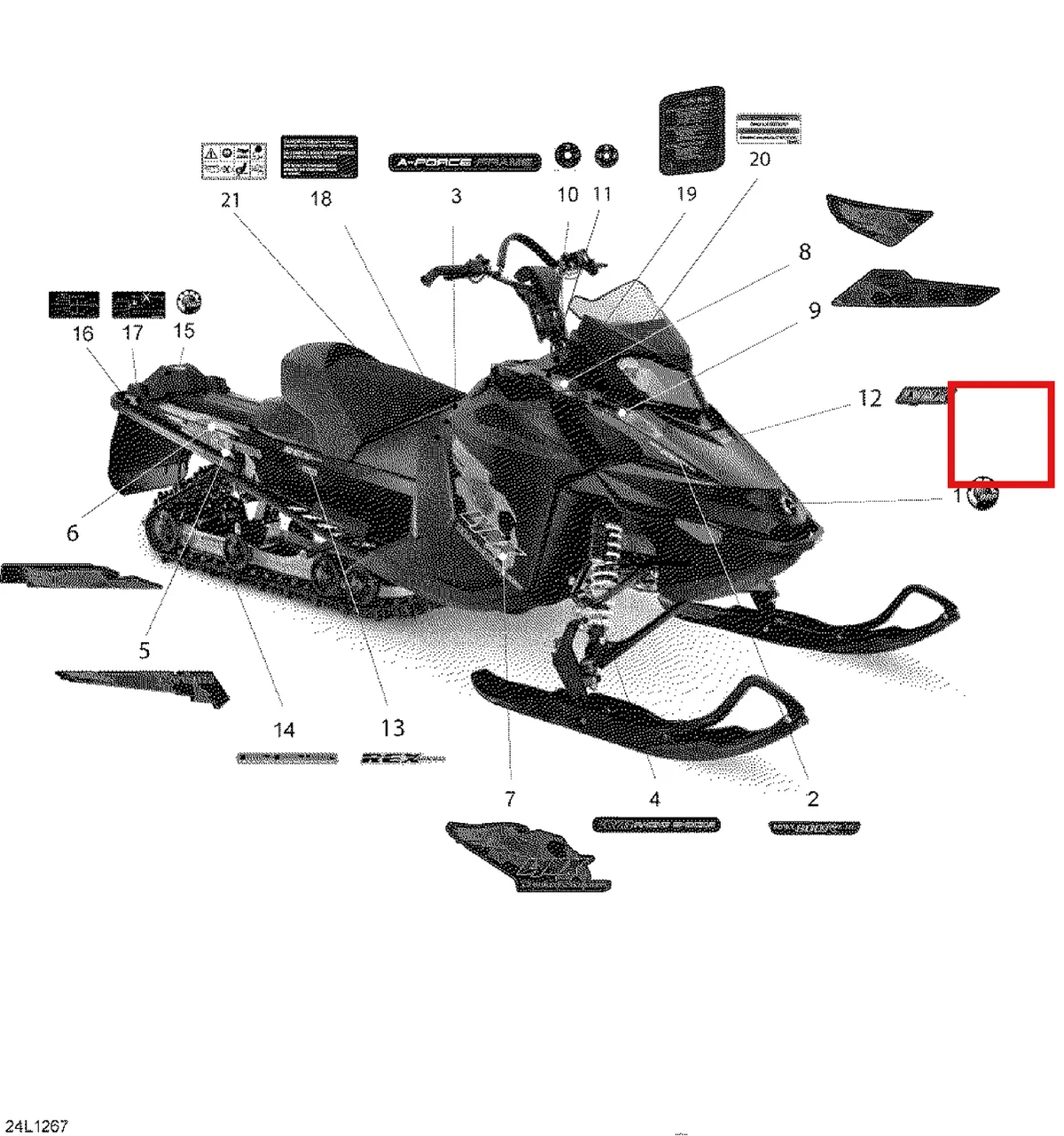 Схема применяемости: Наклейки, Lynx Xtrim Boondocker 800r E Tec 516005094