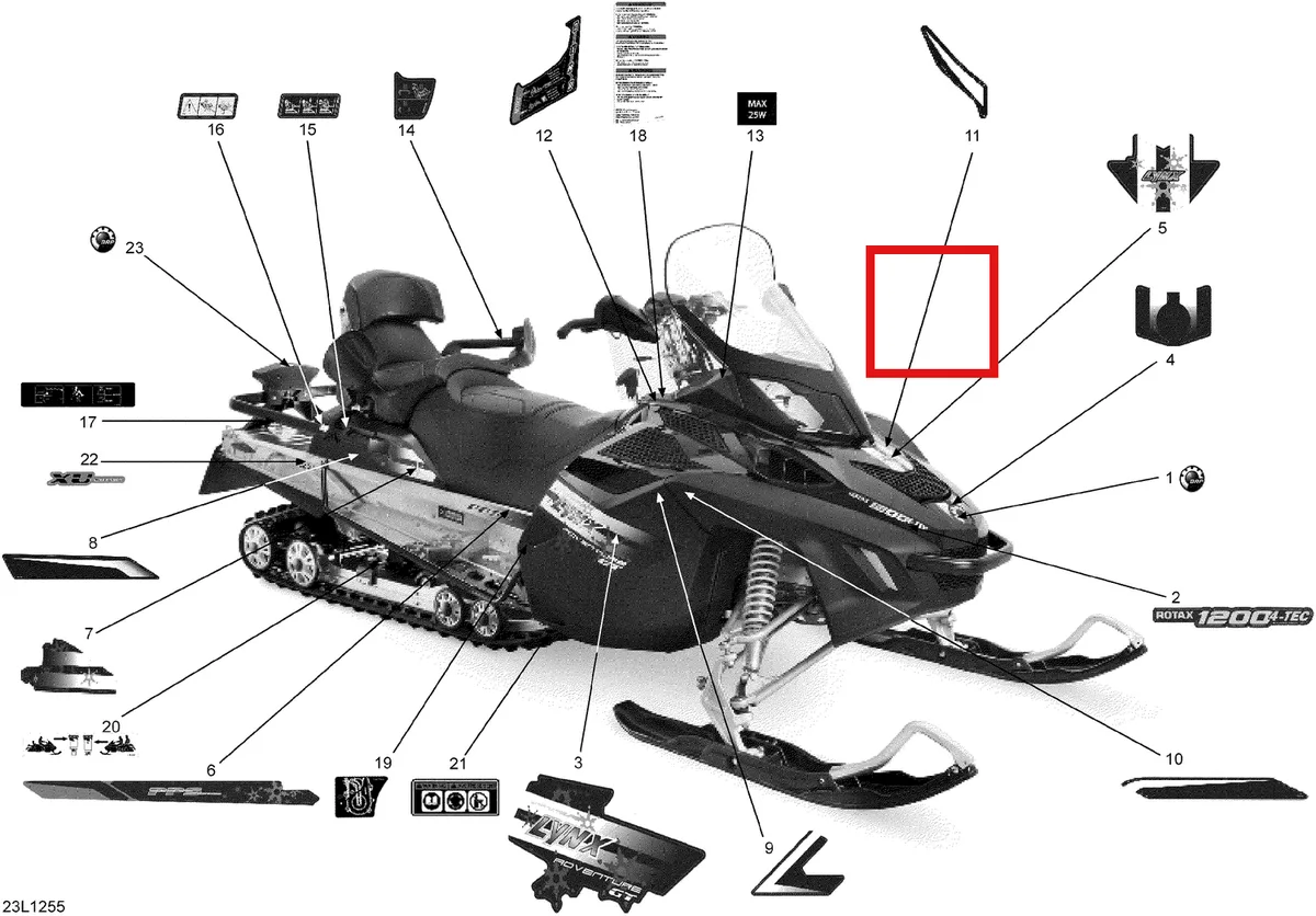 Схема применяемости: Наклейки, Lynx Adventure Gt 1200 4 Tec 516005109
