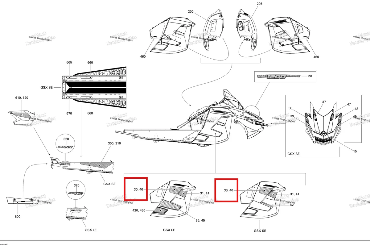 Деталь 516005462 на схеме узла 2013 Ski-Doo GSX LE & SE 1200 XR Decals Le