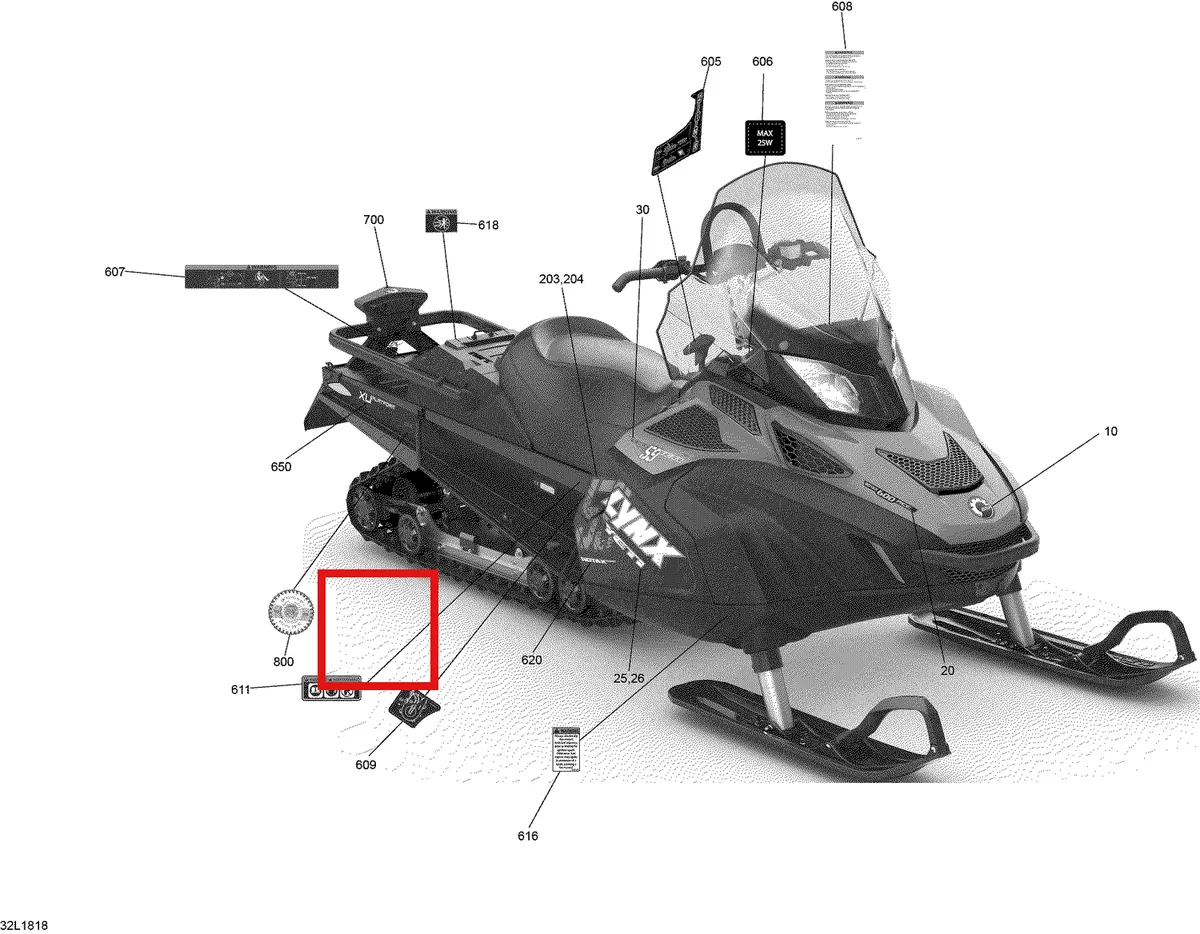 Схема применяемости: Наклейки, Lynx 59 Yeti 2 Stroke 516005954