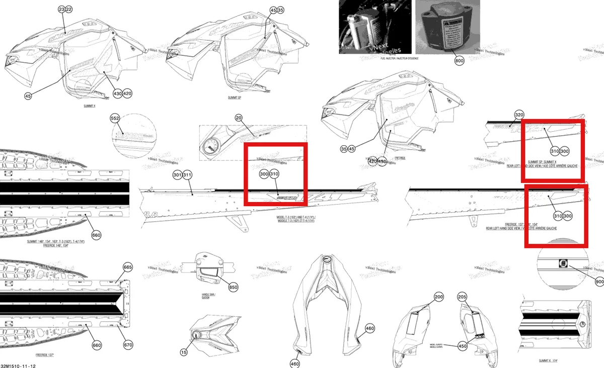 Деталь 516006072 на схеме узла 2015 Ski-Doo SUMMIT X 800RETEC XM T3-163 Decals