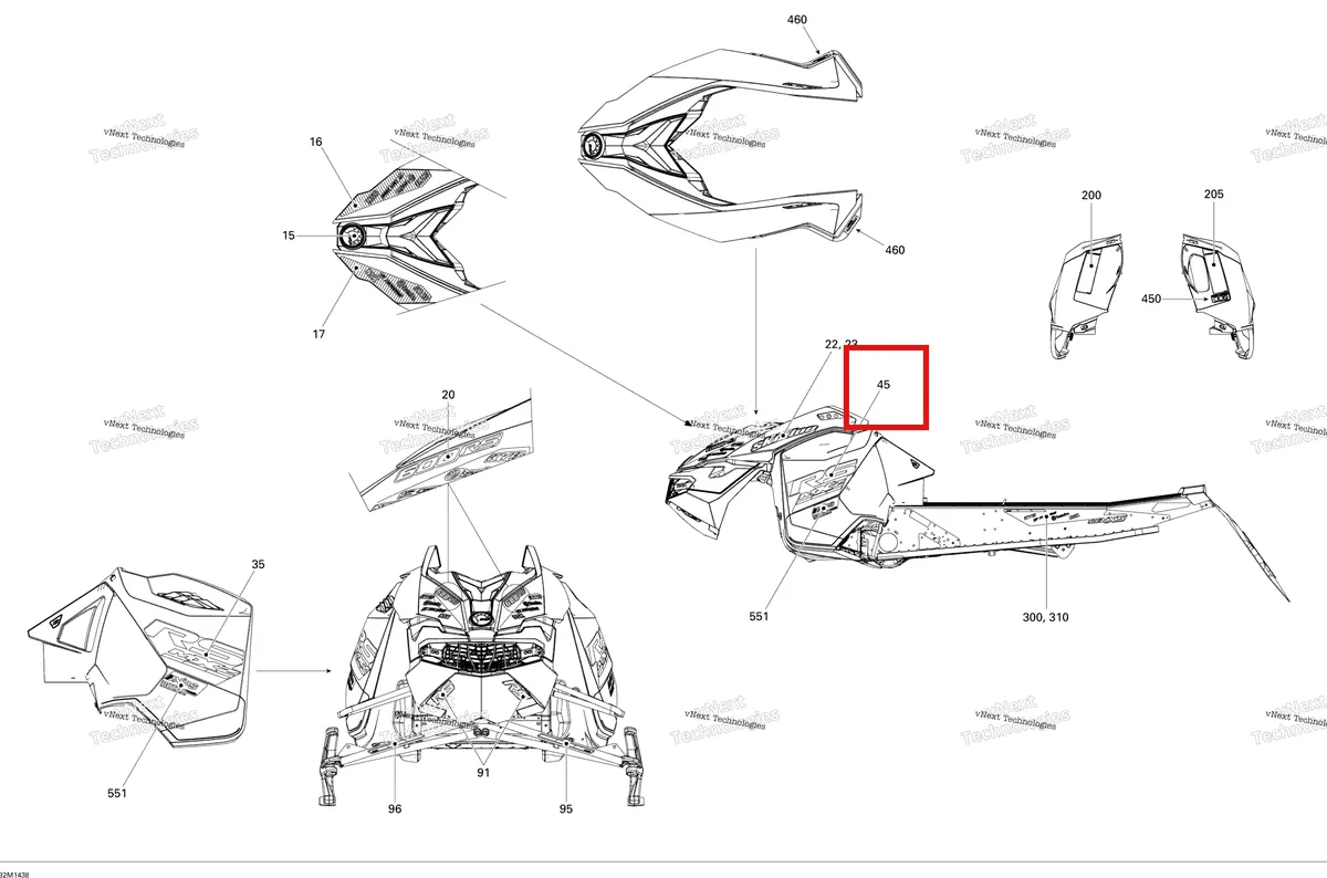 Деталь 516006144 на схеме узла 2014 Ski-Doo MXZ X 600RS XS RS Decals