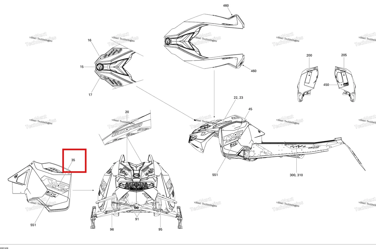 Деталь 516006145 на схеме узла 2014 Ski-Doo MXZ X 600RS XS RS Decals