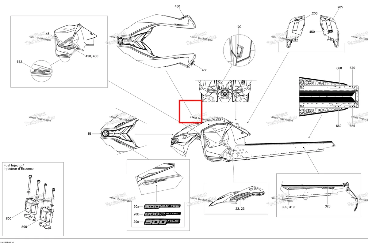Деталь 516006149 на схеме узла 2014 Ski-Doo RENEGADE ADRENALINE 600HOE XS Decals 600Hoetec