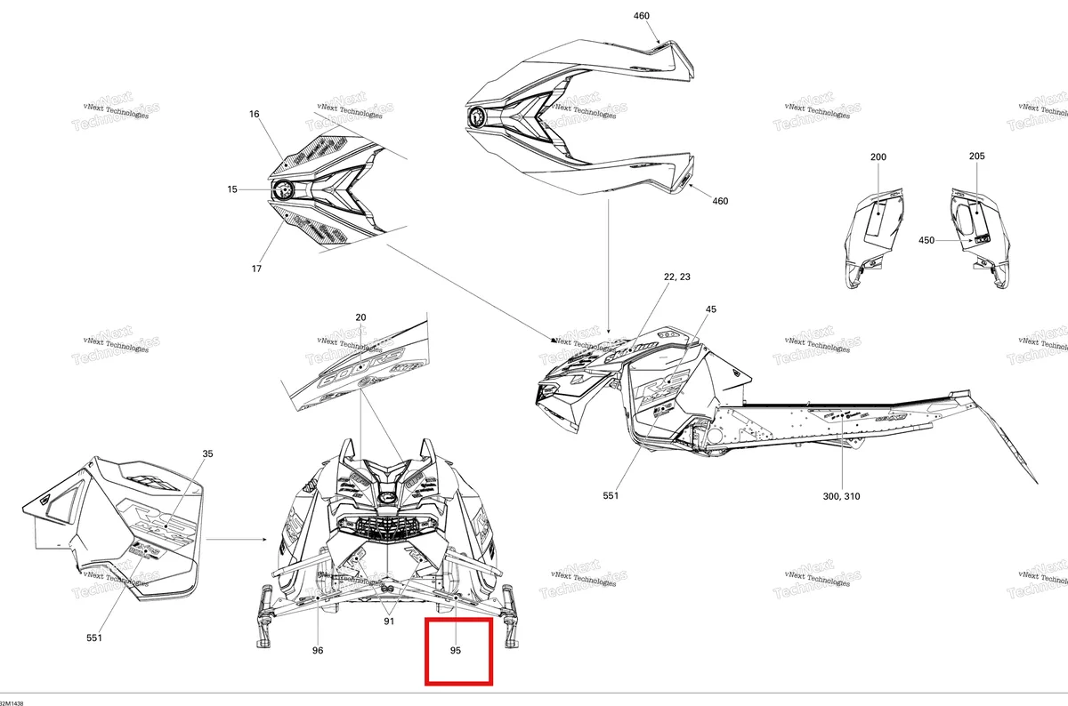 Деталь 516006169 на схеме узла 2014 Ski-Doo MXZ X 600RS XS RS Decals
