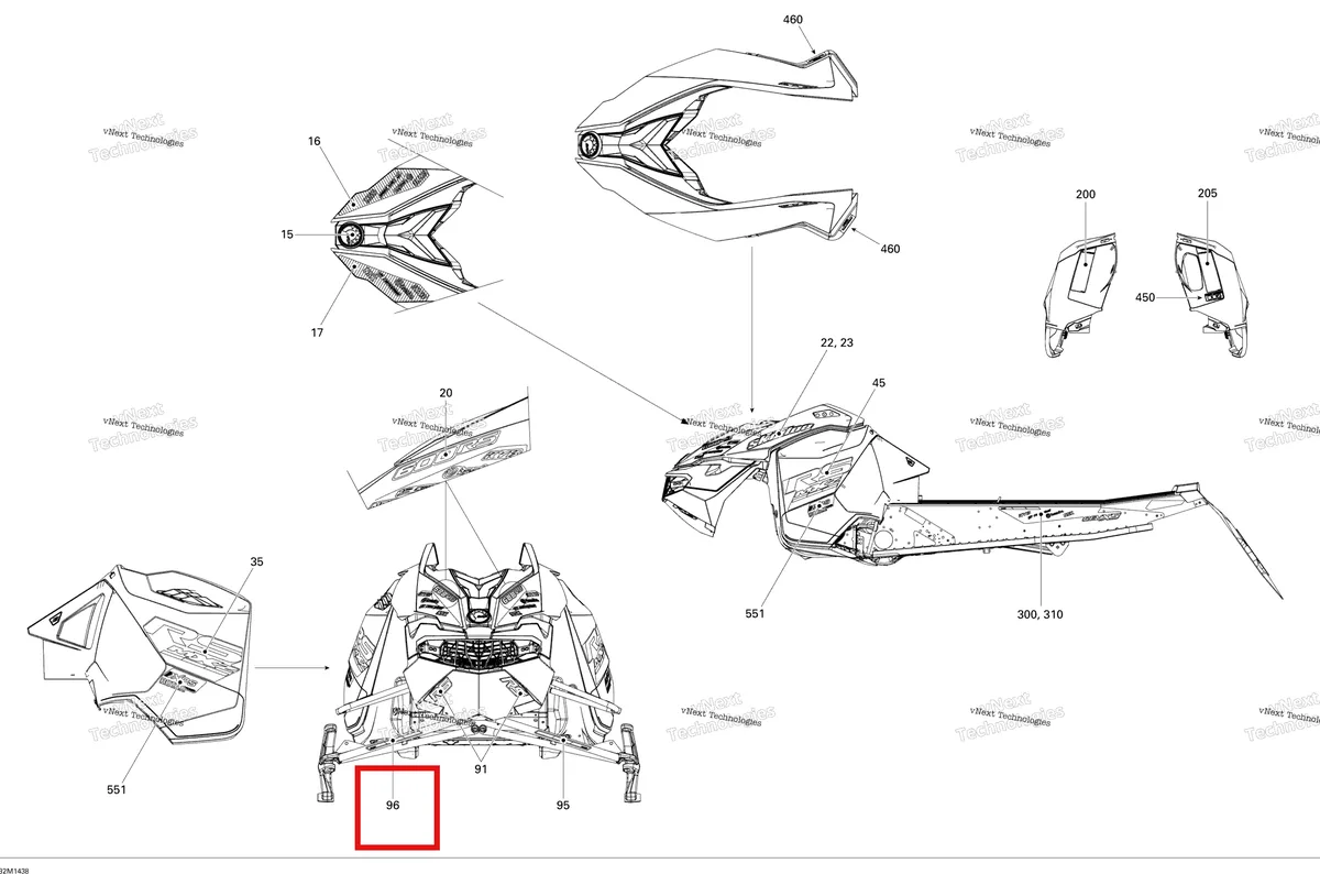 Деталь 516006170 на схеме узла 2014 Ski-Doo MXZ X 600RS XS RS Decals