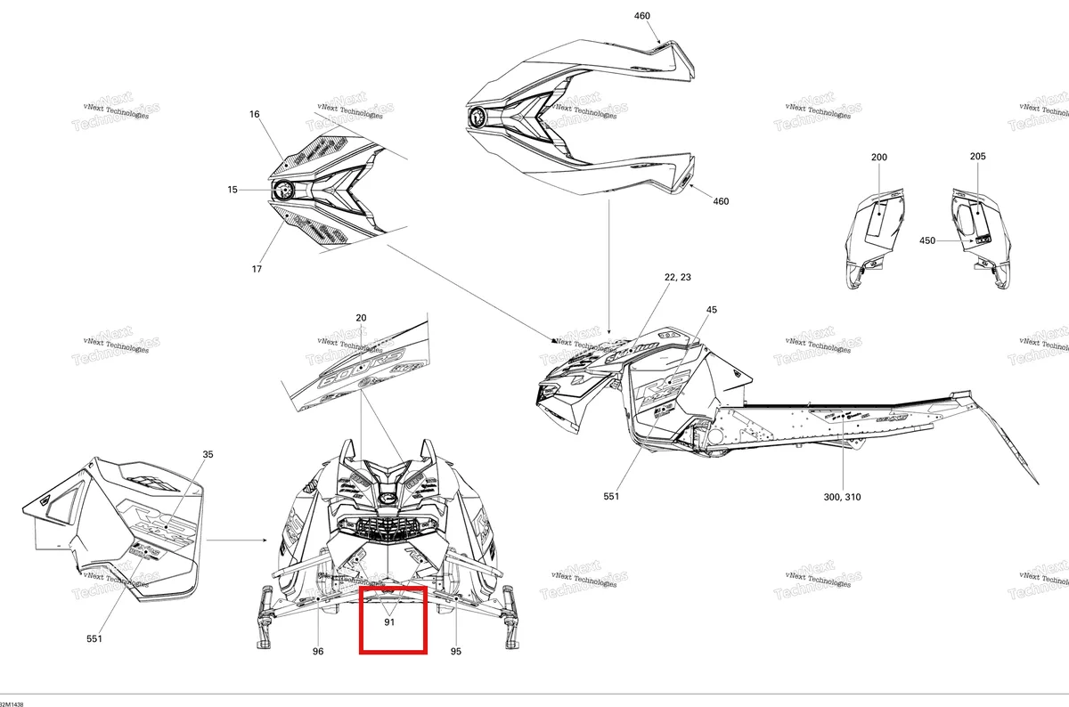 Деталь 516006171 на схеме узла 2014 Ski-Doo MXZ X 600RS XS RS Decals