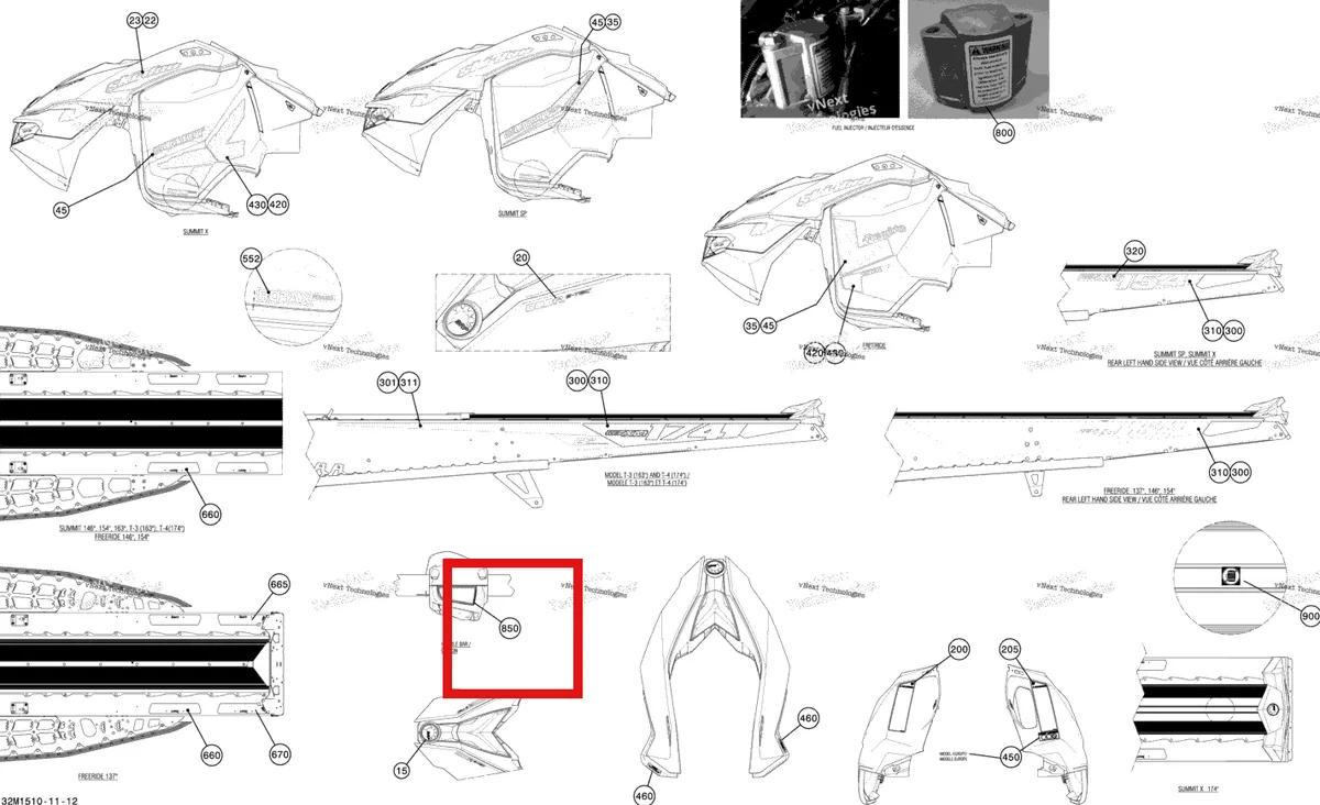 Деталь 516006174 на схеме узла 2015 Ski-Doo SUMMIT X 800RETEC XM T3-163 Decals